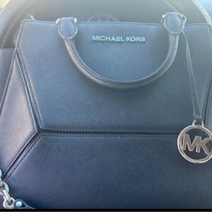 Michael Kors Charcoal Tote with Silver Accents